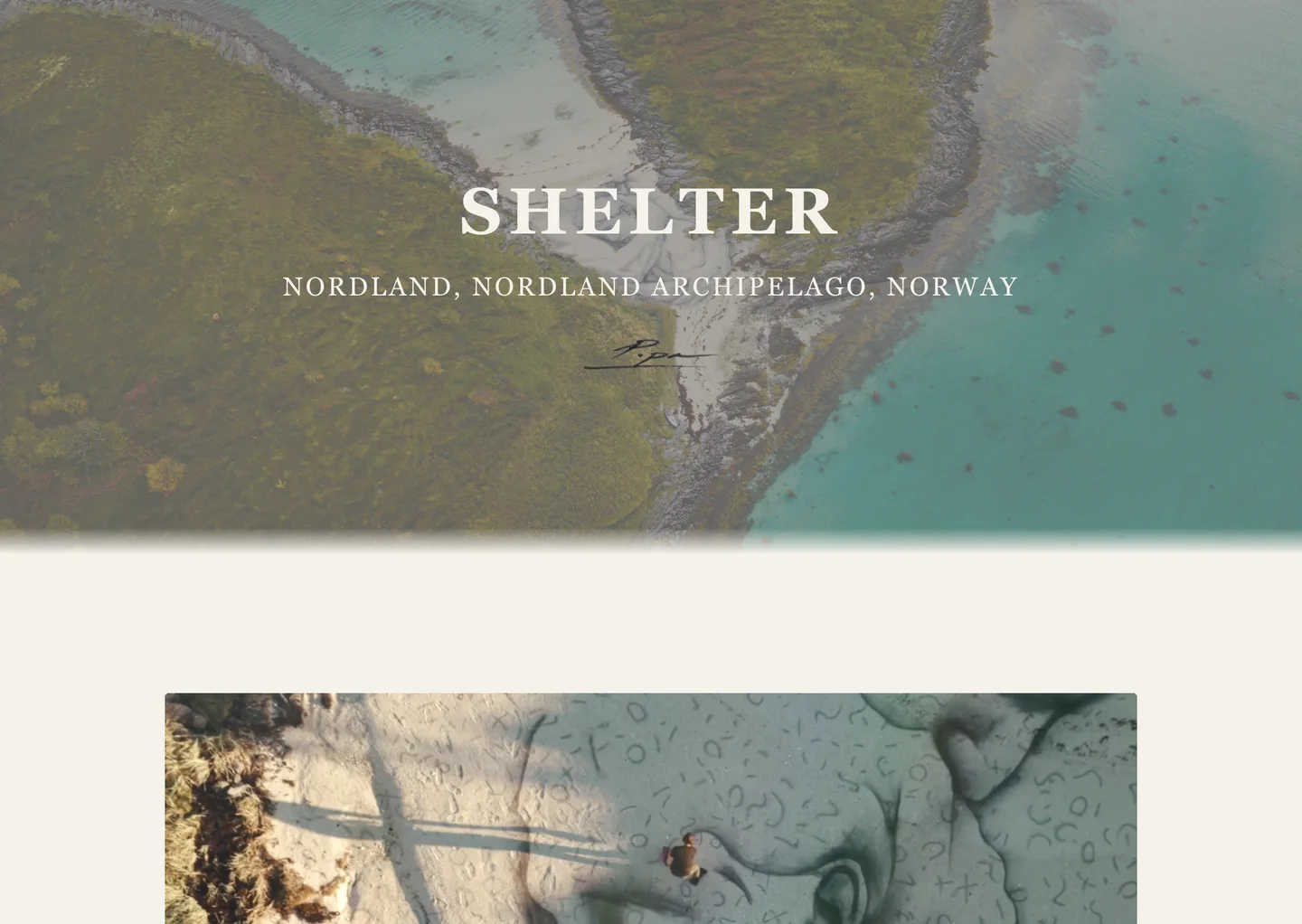Digital Provenance -sovelluksen Shelter-teoksen sivu, jossa näkyy David Popan teoskuva ja taiteilijan nimi.